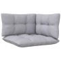 3-seater garden sofa with solid gray pine wood cushions by vidaXL, Outdoor sofas - Ref: Foro24-3096099, Price: 258,96 €, Disc...