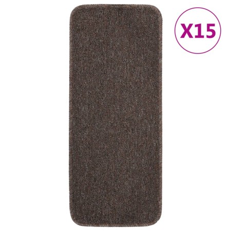 Stair mats 15 pcs brown rectangular 60x25 cm by vidaXL, Stair mats - Ref: Foro24-340400, Price: 37,53 €, Discount: %