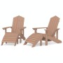 Adirondack garden chairs 2 pcs with footrest HDPE brown by vidaXL, Garden chairs - Ref: Foro24-3095698, Price: 319,15 €, Disc...