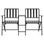 Folding garden bench for two people, 137 cm, black steel. by vidaXL, garden benches - Ref: Foro24-318820, Price: 151,88 €, Di...