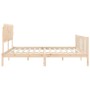 Estructura de cama con cabecero madera maciza 200x200 cm de vidaXL, Camas y somieres - Ref: Foro24-3193486, Precio: 142,99 €,...