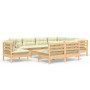 Garden furniture 10 pieces and cushions solid cream pine wood by vidaXL, Garden sets - Ref: Foro24-3096749, Price: 790,29 €, ...