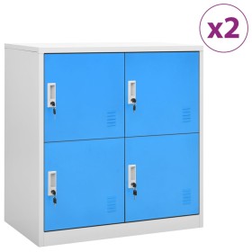 Locker cabinets 2 units light gray and blue steel 90x45x92.5 cm by vidaXL, Lockers and storage cabinets - Ref: Foro24-3095224...