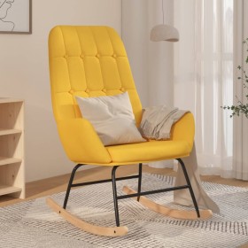 Silla mecedora de tela amarillo mostaza de vidaXL, Mecedoras - Ref: Foro24-341260, Precio: 112,99 €, Descuento: %