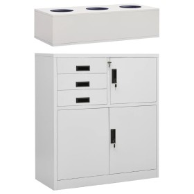 Office cabinet with light gray steel planter 90x40x125 cm by vidaXL, Lockers and storage cabinets - Ref: Foro24-3095268, Pric...