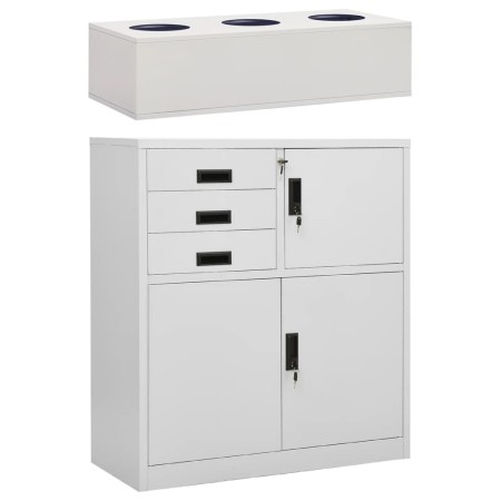 Büroschrank mit hellgrauem Stahltopf 90x40x125 cm von vidaXL, Schließfächer und Lagerschränke - Ref: Foro24-3095268, Preis: 2...