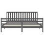 Gray solid wood bed frame with headboard 200x200 cm by vidaXL, Beds and slatted bases - Ref: Foro24-3194268, Price: 173,85 €,...