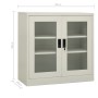 Office cabinet with flower pot light gray steel 90x40x113 cm by vidaXL, Lockers and storage cabinets - Ref: Foro24-3095260, P...