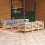 Garden furniture set 8 pieces and cushions solid pine wood by vidaXL, Garden sets - Ref: Foro24-3096159, Price: 637,67 €, Dis...