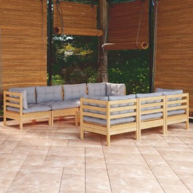 Gartenmöbel-Set 8-teilig und Kissen aus massivem Kiefernholz von vidaXL, Gartensets - Ref: Foro24-3096159, Preis: 628,99 €, R...