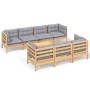 Gartenmöbel-Set 8-teilig und Kissen aus massivem Kiefernholz von vidaXL, Gartensets - Ref: Foro24-3096159, Preis: 637,67 €, R...