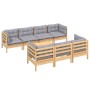 Garden furniture set 8 pieces and cushions solid pine wood by vidaXL, Garden sets - Ref: Foro24-3096159, Price: 637,67 €, Dis...