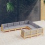 Gartenmöbel-Set 10-teilig und Kissen aus Kiefernholz von vidaXL, Gartensets - Ref: Foro24-3096994, Preis: 830,25 €, Rabatt: %