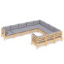 Garden furniture set 10 pieces and pine wood cushions by vidaXL, Garden sets - Ref: Foro24-3096994, Price: 830,25 €, Discount: %