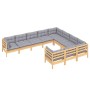 Garden furniture set 10 pieces and pine wood cushions by vidaXL, Garden sets - Ref: Foro24-3096994, Price: 830,25 €, Discount: %