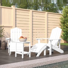 Adirondack Garden Chairs with Footrest and Table HDPE White by vidaXL, Garden chairs - Ref: Foro24-3095712, Price: 318,81 €, ...