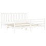 White solid wood bed frame with headboard 200x200 cm by vidaXL, Beds and slatted bases - Ref: Foro24-3194267, Price: 160,99 €...