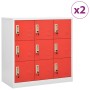 Locker cabinets 2 units of gray and red steel 90x45x92.5 cm by vidaXL, Lockers and storage cabinets - Ref: Foro24-3095241, Pr...