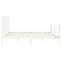 White solid wood bed frame with headboard 200x200 cm by vidaXL, Beds and slatted bases - Ref: Foro24-3194267, Price: 160,99 €...