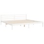 White solid wood bed frame with headboard 200x200 cm by vidaXL, Beds and slatted bases - Ref: Foro24-3194267, Price: 160,99 €...