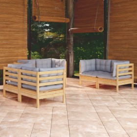 6-piece garden furniture set with solid pine wood cushions by vidaXL, Garden sets - Ref: Foro24-3096243, Price: 484,12 €, Dis...