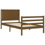 Estructura cama y cabecero madera maciza marrón miel 100x200 cm de vidaXL, Camas y somieres - Ref: Foro24-3194759, Precio: 12...