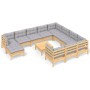 Gartenmöbel-Set 12-teilig und Kissen aus Kiefernholz von vidaXL, Gartensets - Ref: Foro24-3097048, Preis: 915,15 €, Rabatt: %