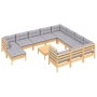 Garden furniture set 12 pieces and pine wood cushions by vidaXL, Garden sets - Ref: Foro24-3097048, Price: 915,15 €, Discount: %