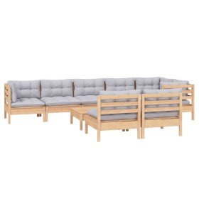 Garden furniture set 9 pieces and cushions solid pine wood by vidaXL, Garden sets - Ref: Foro24-3096459, Price: 650,99 €, Dis...