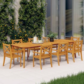 Sillas de comedor de jardín 8 uds madera maciza de acacia de vidaXL, Sillas de jardín - Ref: Foro24-3098662, Precio: 520,99 €...