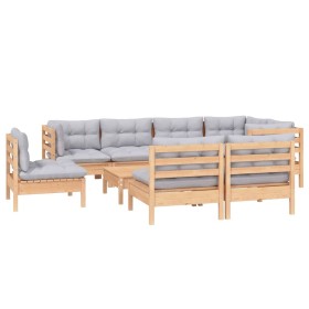 Gartenmöbel-Set 9-teilig und Kissen aus massivem Kiefernholz von vidaXL, Gartensets - Ref: Foro24-3096471, Preis: 650,99 €, R...