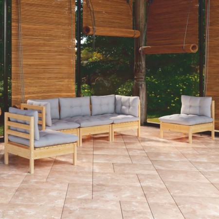 5-piece garden furniture set with solid pine wood cushions by vidaXL, Garden sets - Ref: Foro24-3096183, Price: 415,70 €, Dis...