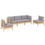 5-piece garden furniture set with solid pine wood cushions by vidaXL, Garden sets - Ref: Foro24-3096183, Price: 415,70 €, Dis...