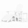 Adirondack Garden Chair with Footrest and Table HDPE White by vidaXL, Garden chairs - Ref: Foro24-3095708, Price: 182,99 €, D...