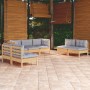 Garden furniture set 7 pieces and cushions solid pine wood by vidaXL, Garden sets - Ref: Foro24-3096219, Price: 568,46 €, Dis...