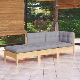 3-piece garden furniture set with solid pine wood cushions by vidaXL, Garden sets - Ref: Foro24-3096279, Price: 209,40 €, Dis...