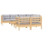 Garden furniture set 8 pieces and cushions solid pine wood by vidaXL, Garden sets - Ref: Foro24-3096495, Price: 637,67 €, Dis...