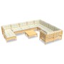 Garden furniture 11 pieces and cream pine wood cushions by vidaXL, Garden sets - Ref: Foro24-3097037, Price: 883,14 €, Discou...