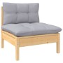 3-Sitzer Gartensofa mit Kissen Kiefer massiv grau Holz von vidaXL, Outdoor-Sofas - Ref: Foro24-3096075, Preis: 257,55 €, Raba...