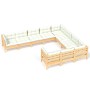 Gartenmöbel 10 Stück und Kissen aus cremefarbenem Kiefernholz von vidaXL, Gartensets - Ref: Foro24-3096995, Preis: 774,69 €, ...