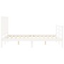 White solid wood bed frame with headboard 140x190 cm by vidaXL, Beds and slatted bases - Ref: Foro24-3193837, Price: 128,28 €...