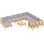 Garden furniture set 11 pieces and pine wood cushions by vidaXL, Garden sets - Ref: Foro24-3097036, Price: 864,10 €, Discount: %