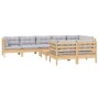 9-piece garden furniture set with solid pine wood cushions by vidaXL, Garden sets - Ref: Foro24-3096507, Price: 682,83 €, Dis...