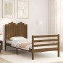 Honey brown solid wood bed frame with headboard 90x200cm by vidaXL, Beds and slatted bases - Ref: Foro24-3194169, Price: 125,...