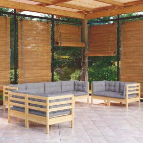 Garden furniture set 8 pieces and cushions solid pine wood by vidaXL, Garden sets - Ref: Foro24-3096267, Price: 629,99 €, Dis...