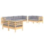 Garden furniture set 8 pieces and cushions solid pine wood by vidaXL, Garden sets - Ref: Foro24-3096267, Price: 639,36 €, Dis...