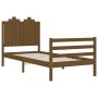 Honey brown solid wood bed frame with headboard 90x200cm by vidaXL, Beds and slatted bases - Ref: Foro24-3194169, Price: 125,...