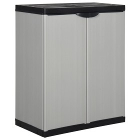 Gartenschrank mit 1 Regal grau und schwarz 68x40x85 cm von vidaXL, Schließfächer und Lagerschränke - Ref: Foro24-340981, Prei...