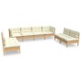 Garden furniture 8 pieces cushions solid pine wood by vidaXL, Garden sets - Ref: Foro24-3096232, Price: 576,90 €, Discount: %