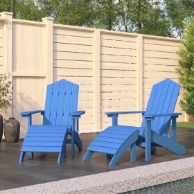 Adirondack garden chairs 2 units with aquamarine HDPE footrest by vidaXL, Garden chairs - Ref: Foro24-3095699, Price: 357,85 ...